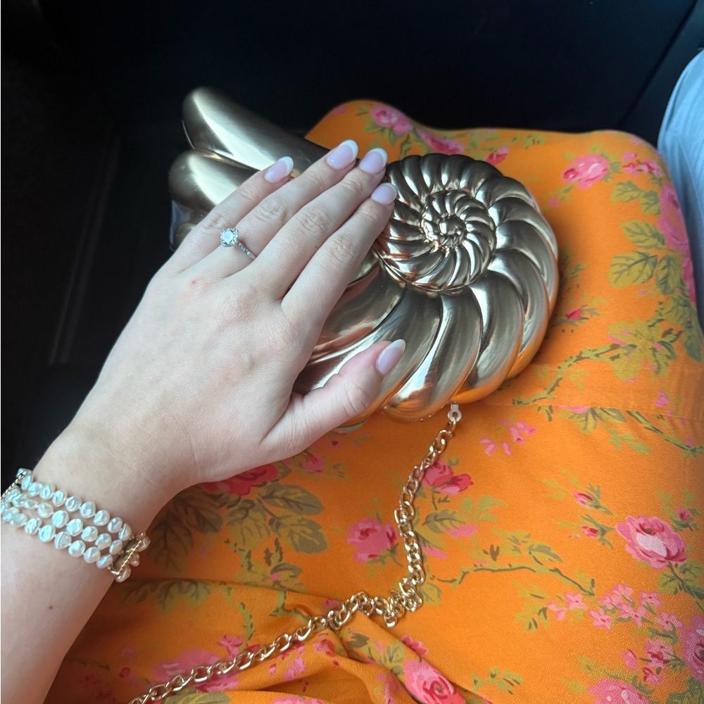Olga Berg Gold Shell Crossbody Bag